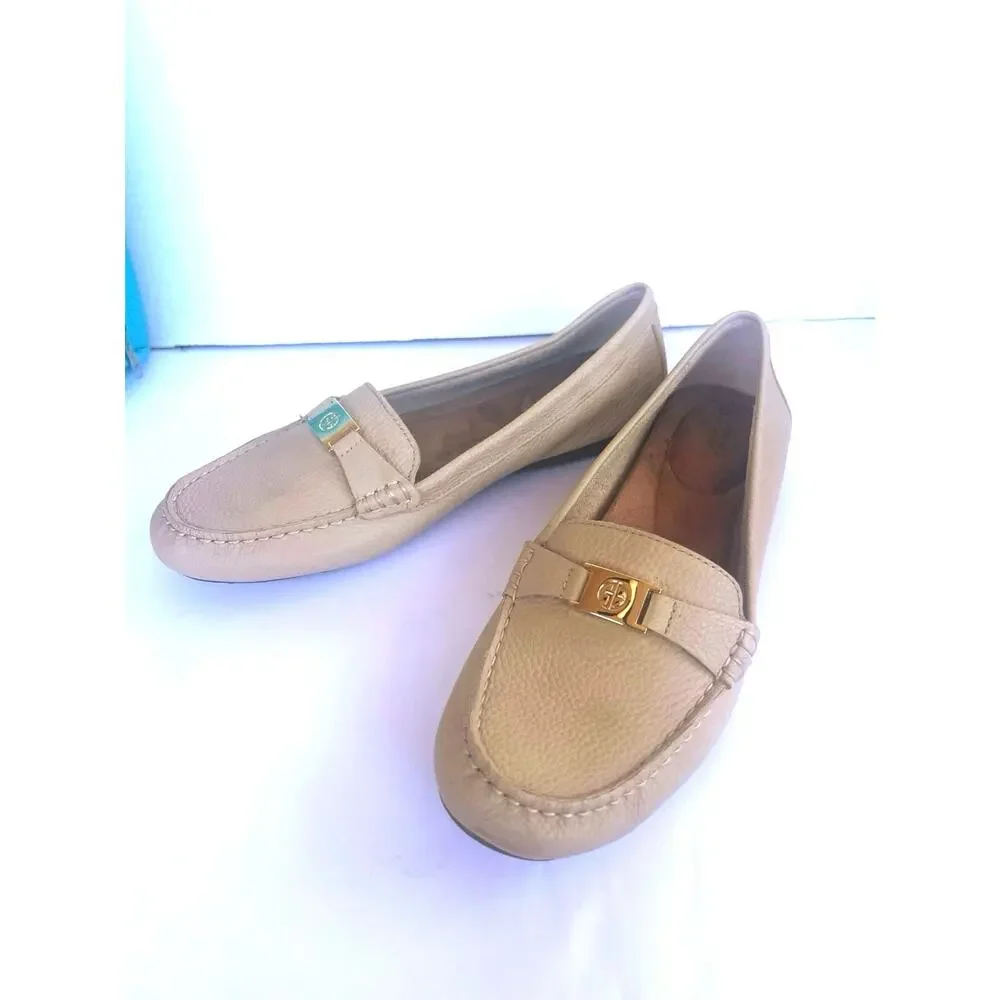 Giani Bernini Dailyn Beige Leather‎ Slip On Casual Comfort Loafer Shoes Sz 9M